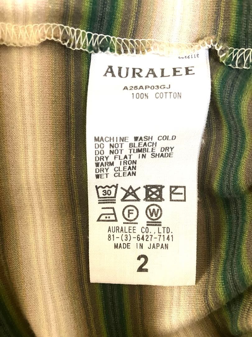 新品AURALEE GRADIENT STRIPE JERSEY L/S TEE