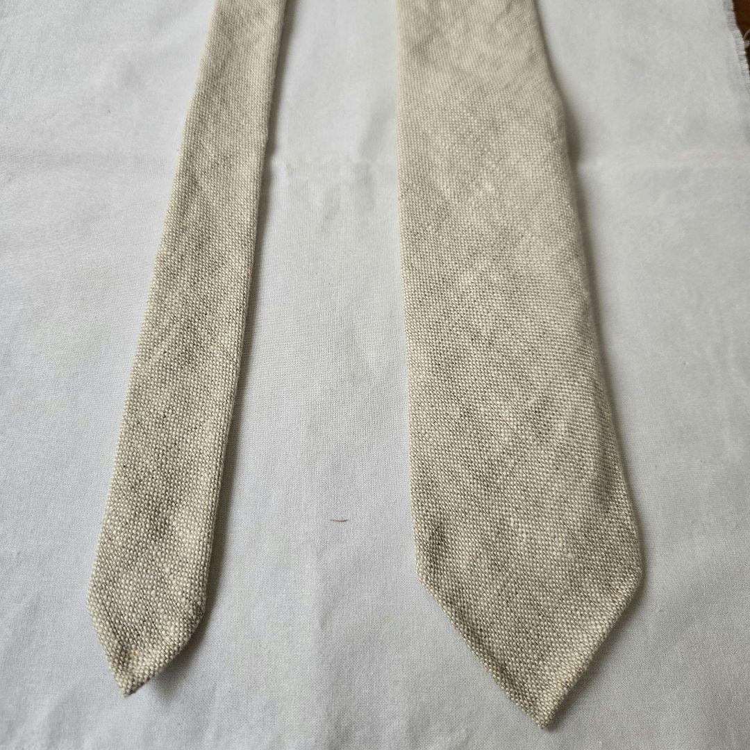 美品　tie your tie イタリア製 リネン ネクタイ スフォデラート