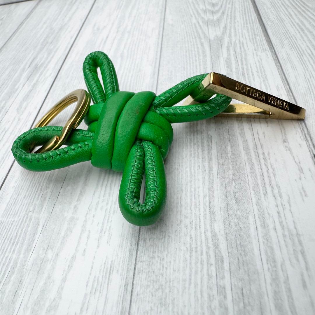 【美品】ボッテガヴェネタ トライアングル ツイスト キーホルダー パラキート