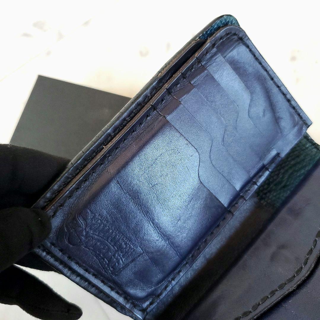 美品 サムライクラフト 折り財布 B-10 クロコダイル リザード ショルダー