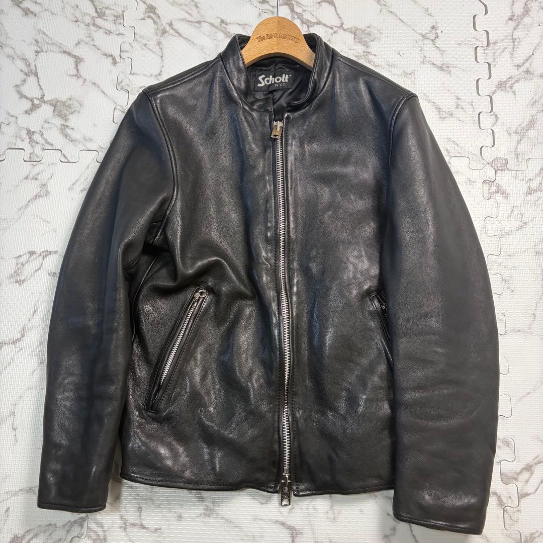 希少✨schott ショット 羊革 ラムレザー シングルライダース M