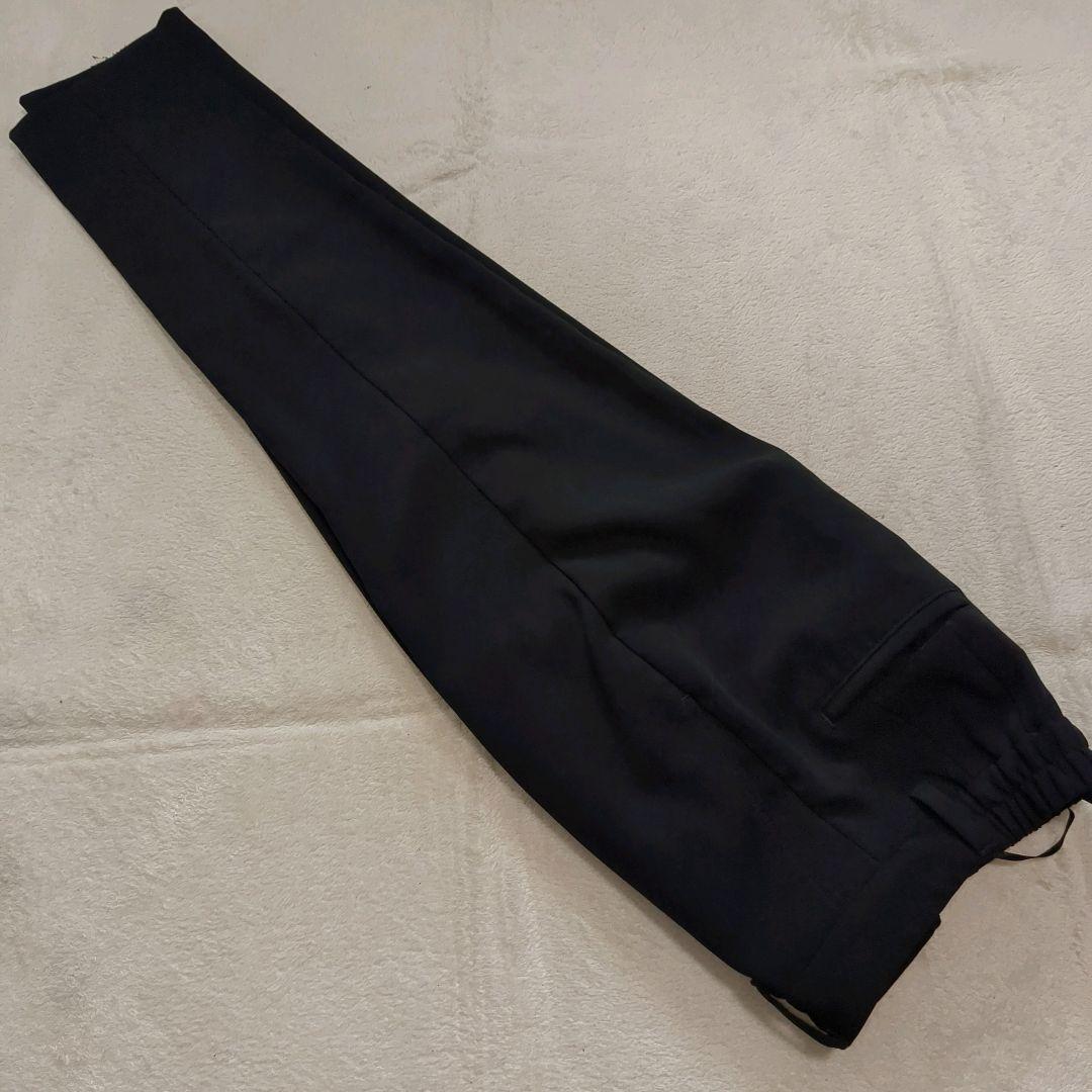 美品 プラステ パンツスーツ セットアップ ノーカラー 洗える ブラック 36