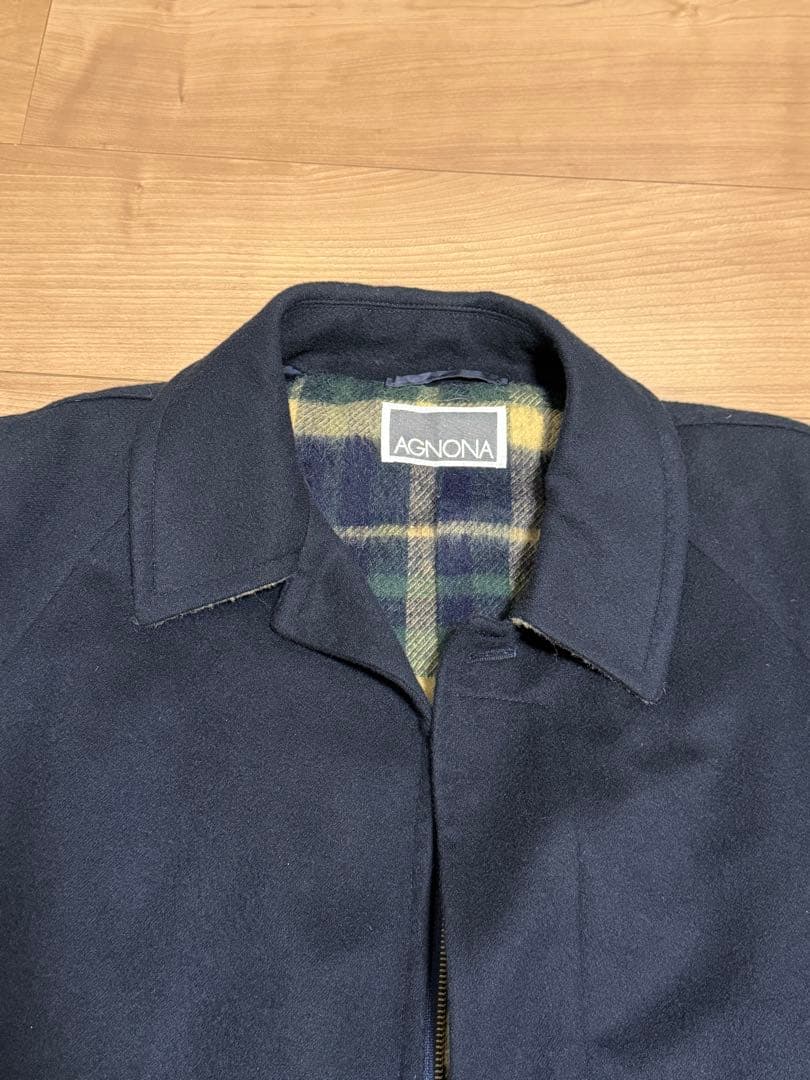 AGNONA アニオナ カシミヤ100% ロング コート 裏地チェック