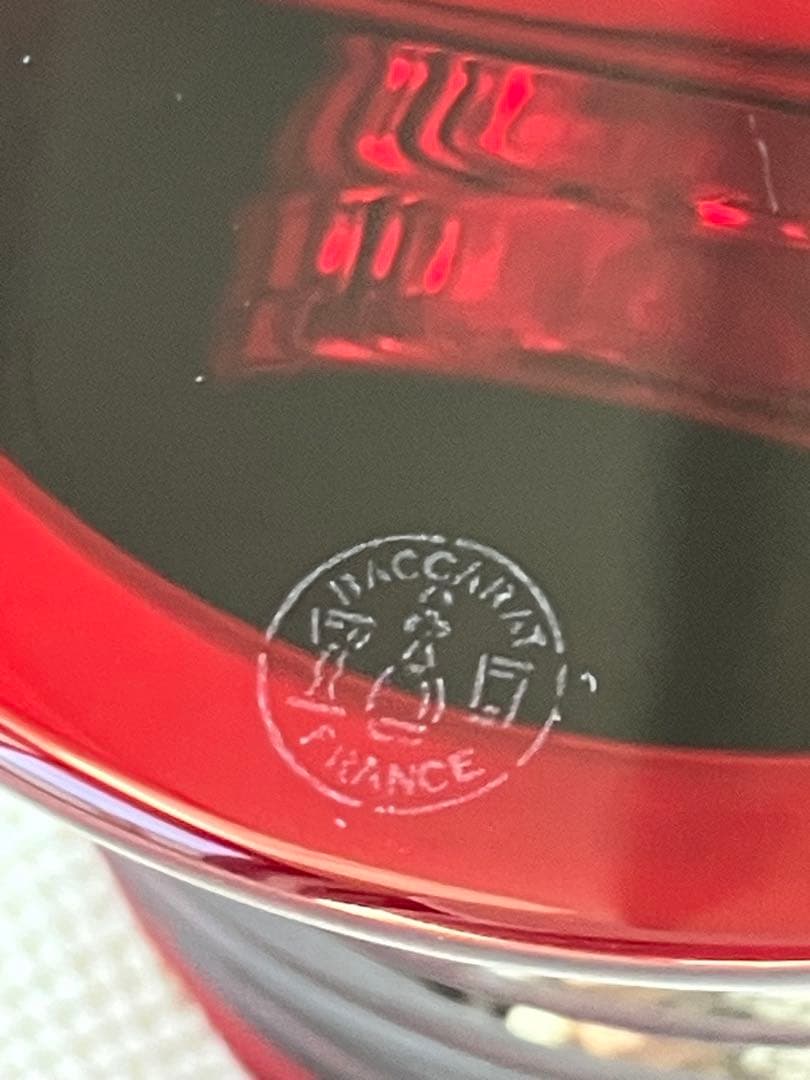 バカラ置き時計　クリスタルレッド 電池交換済み