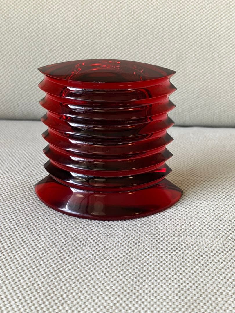 バカラ置き時計　クリスタルレッド 電池交換済み