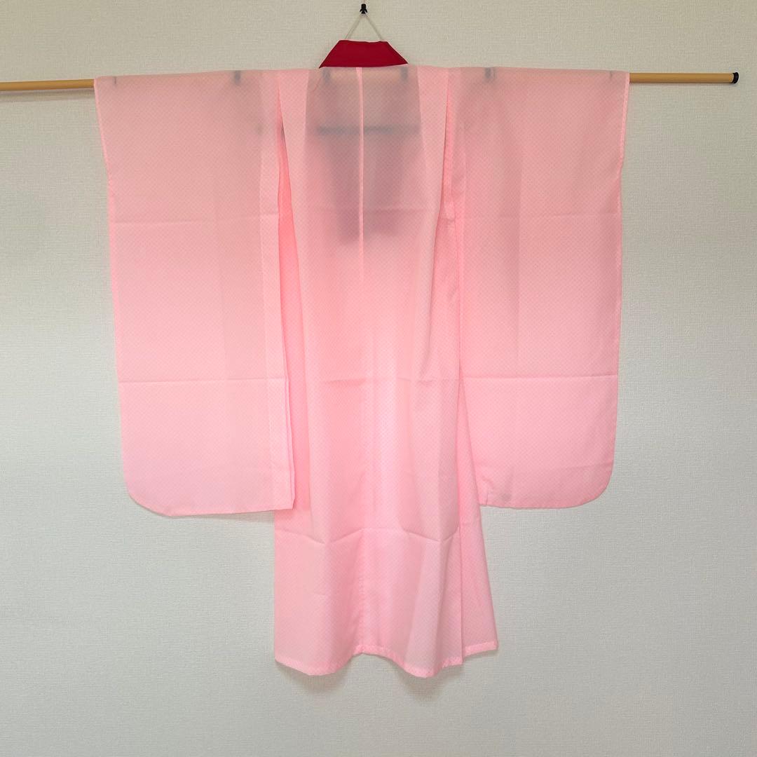 着物　七五三　7歳　女の子　13点　フルセット　赤色　御所車　四季草花　金彩