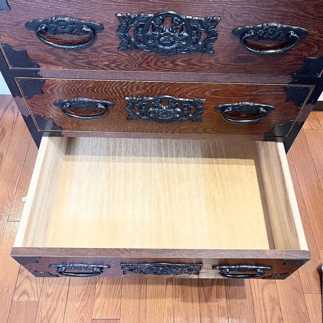 【極美品】民芸家具 5段チェスト 整理箪笥 時代箪笥 収納家具 欅材 和家