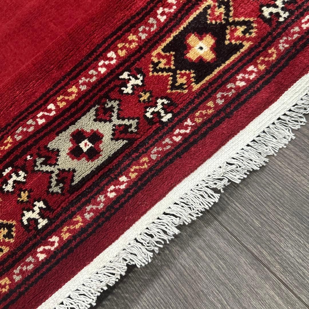 211x123cm赤いオリエンタルラグred carpet walk on❣️❣️