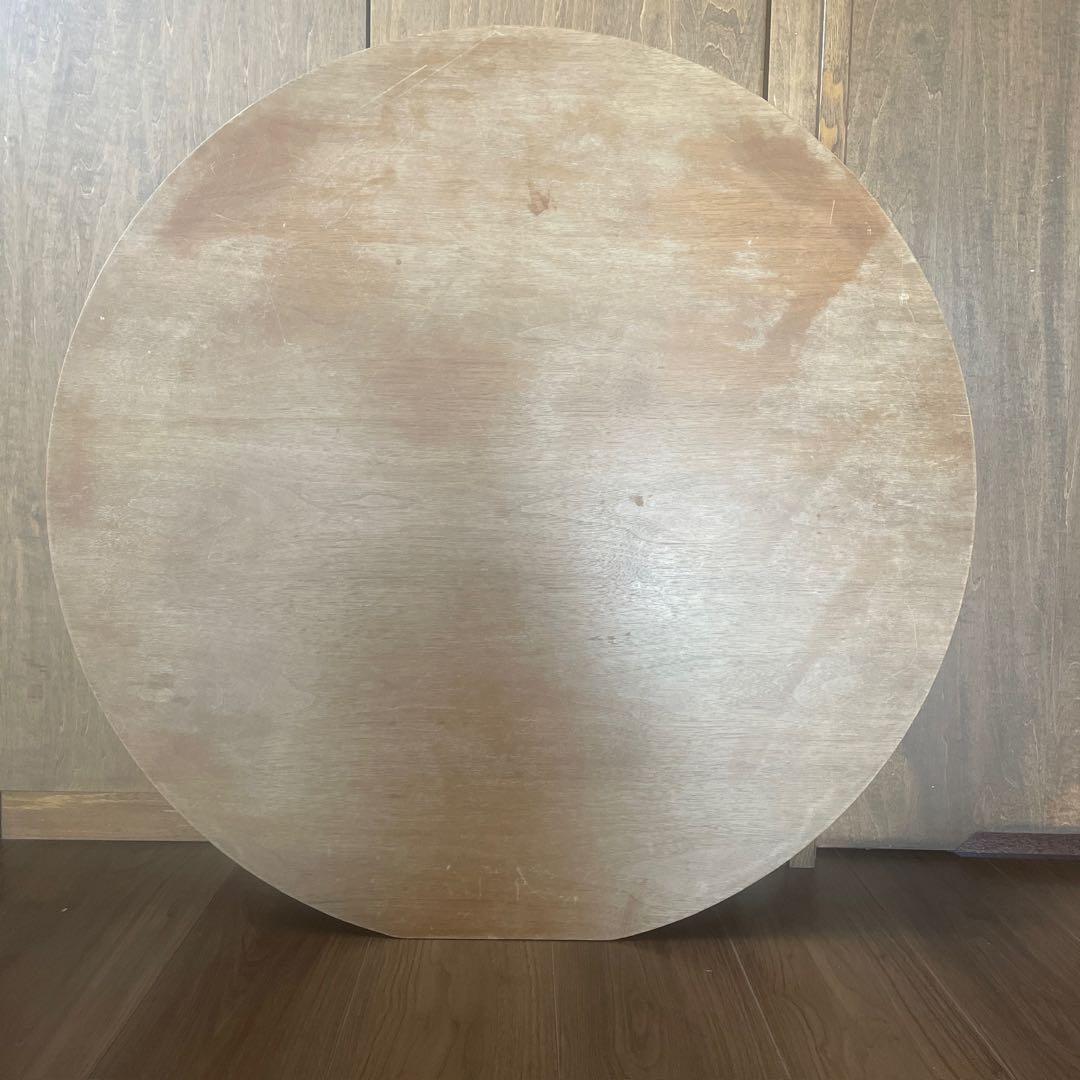 デッドストック【天然木】Table 折りたたみ式座卓円形80cm｜ウォールナット