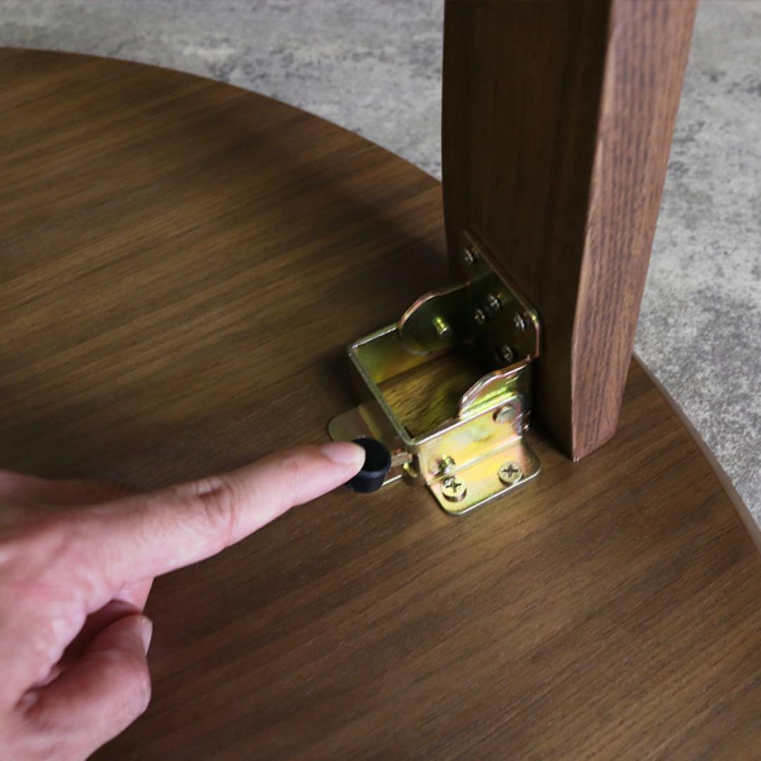 デッドストック【天然木】Table 折りたたみ式座卓円形80cm｜ウォールナット