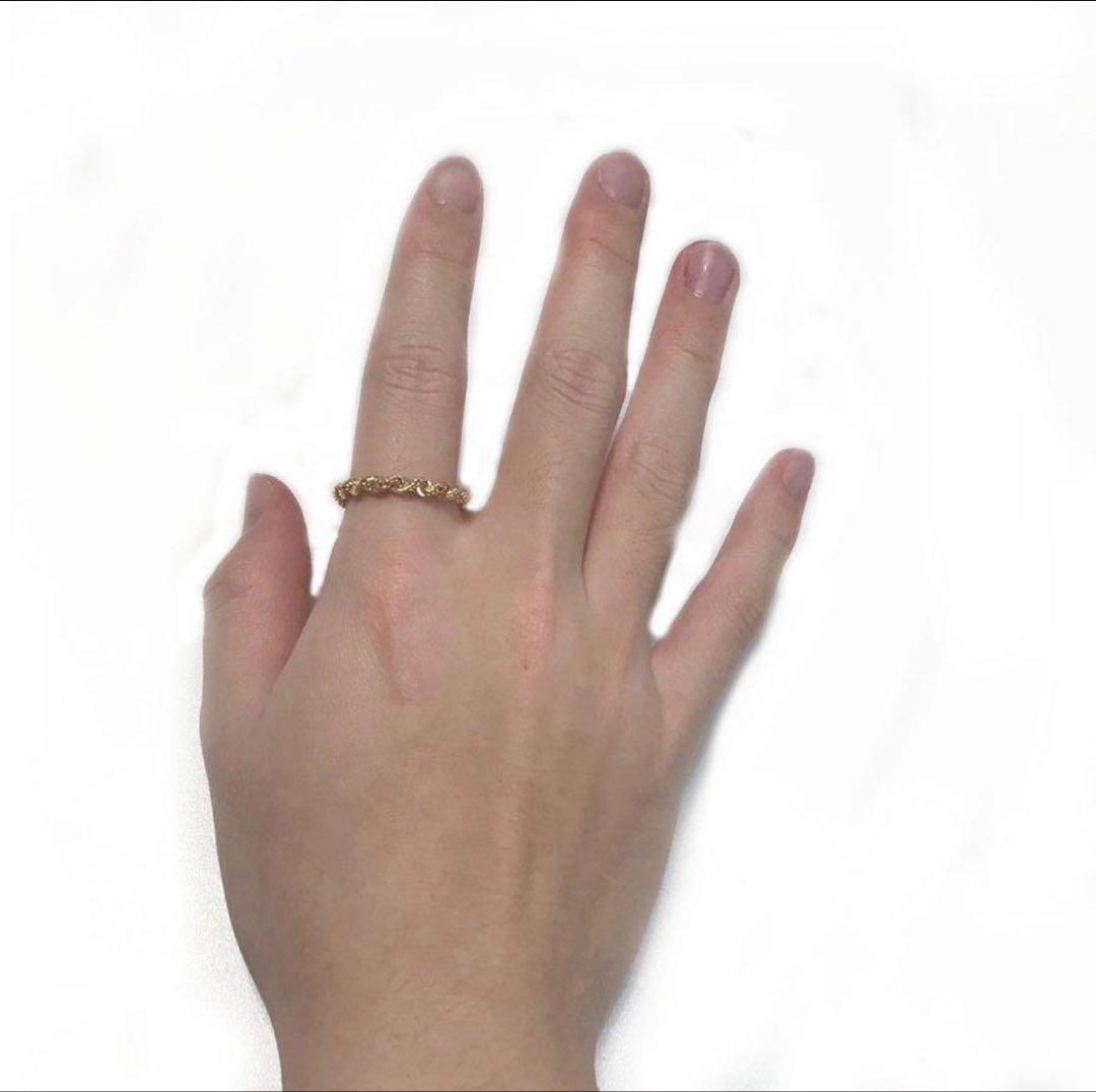 K18 18金 イエローゴールド ロープチェーンリング