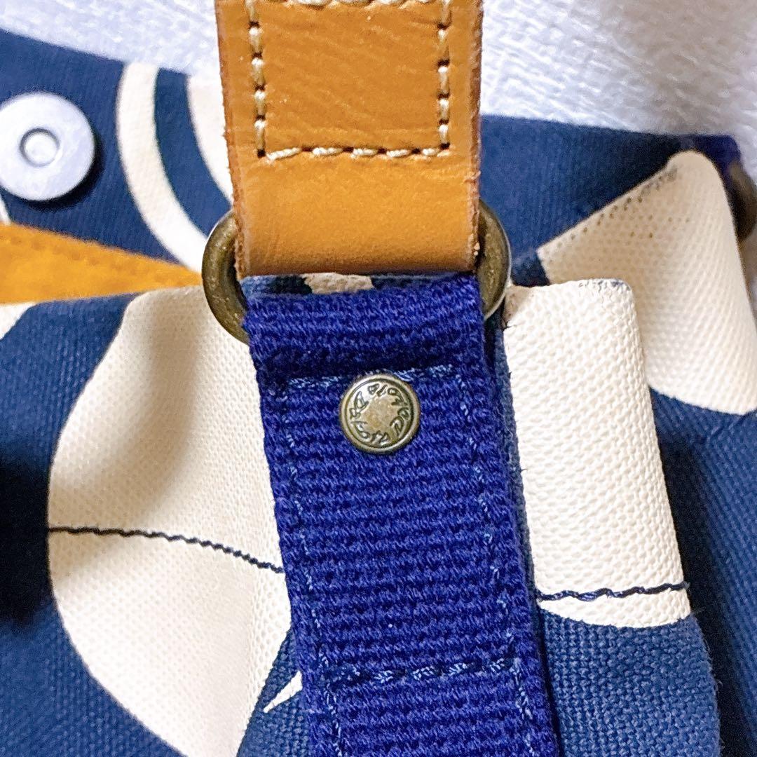 Dakota ビッグトートバックドット柄 ネイビー×ホワイト