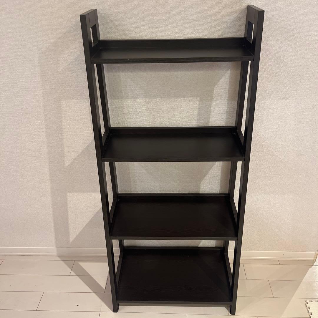 ダークブラウン 4段オープンシェルフ