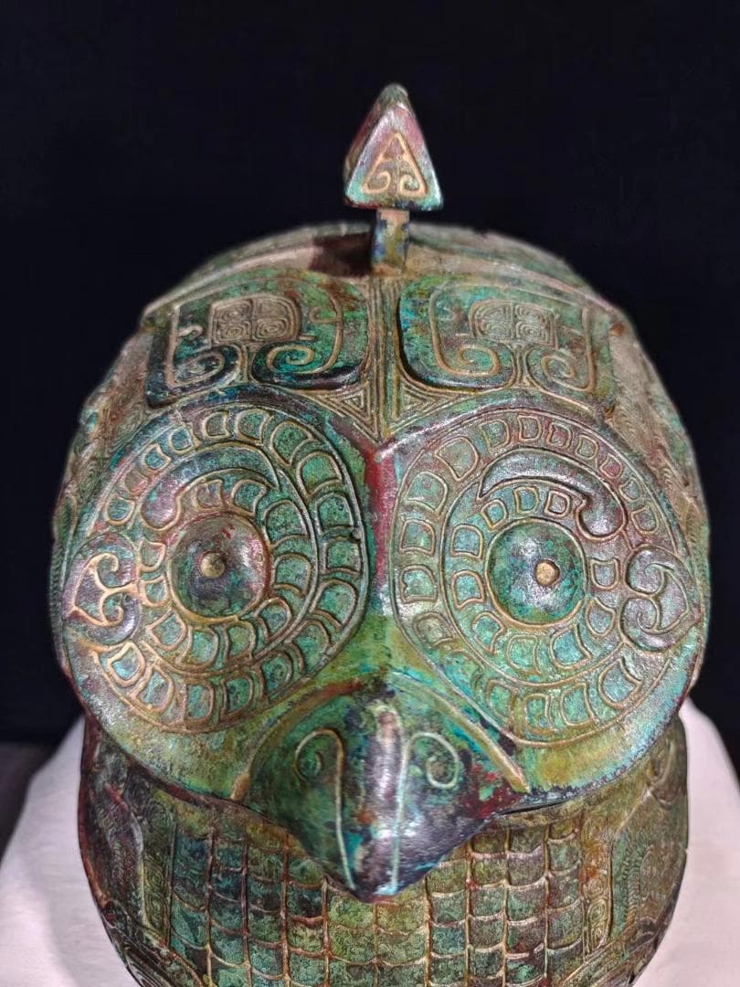 中国古美術品·旧蔵珍品·古青銅器·婦好鸮卤酒具·装酒器·文房置物·風水開運