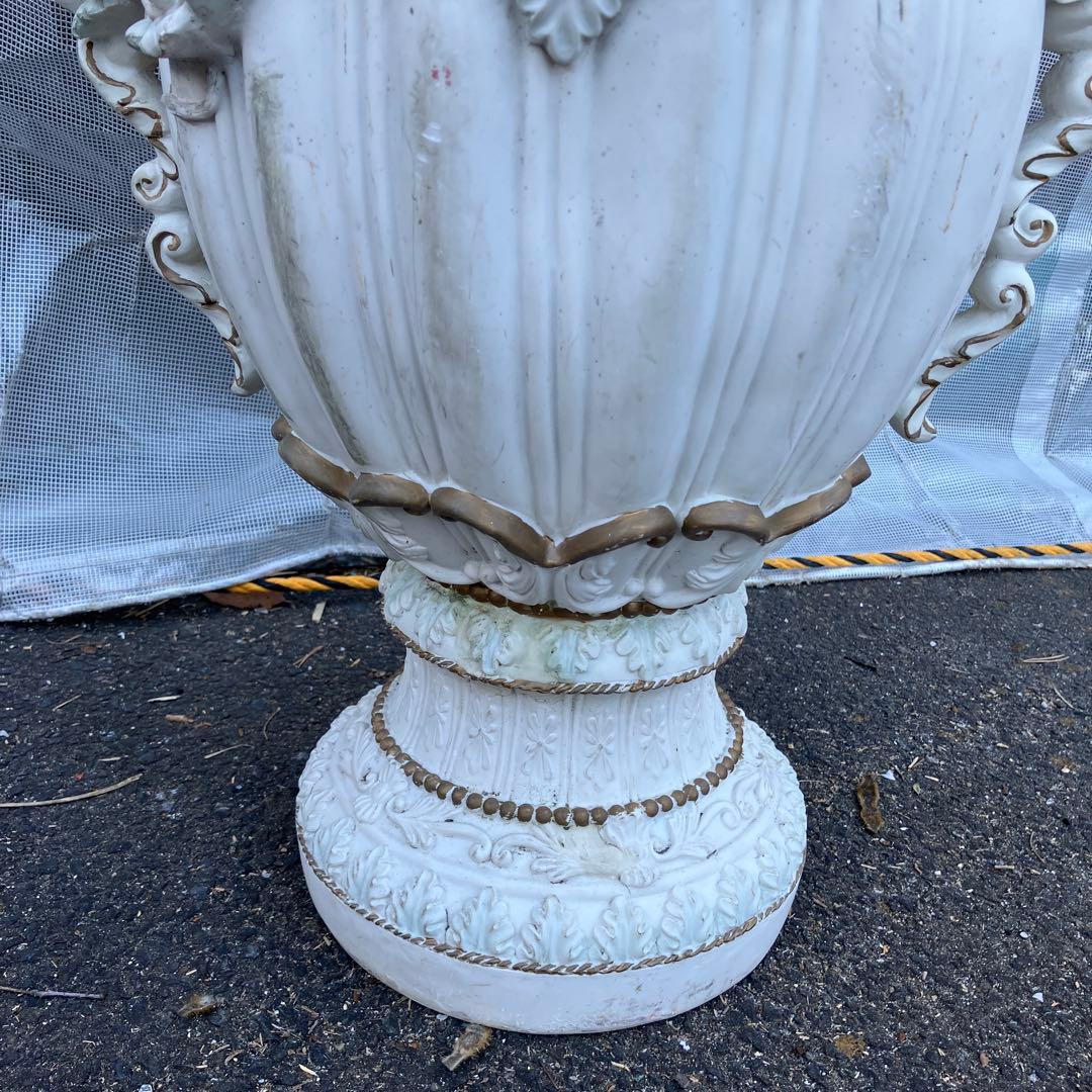 A-1 西洋アンティーク調 天使 薔薇 大型花瓶 オブジェ 置物 ロココ調