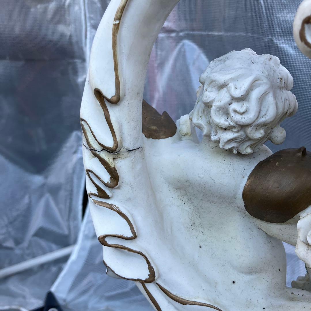 A-1 西洋アンティーク調 天使 薔薇 大型花瓶 オブジェ 置物 ロココ調