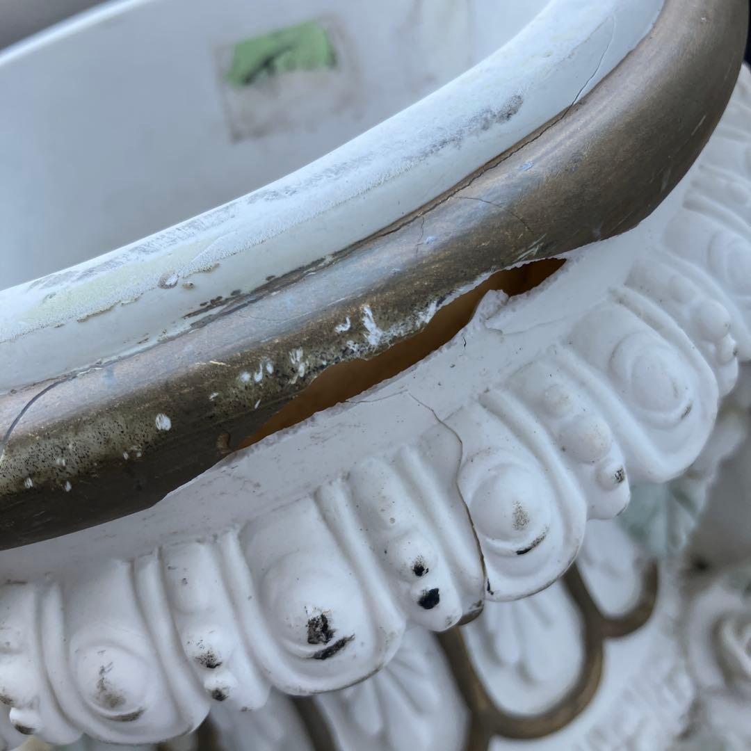 A-1 西洋アンティーク調 天使 薔薇 大型花瓶 オブジェ 置物 ロココ調