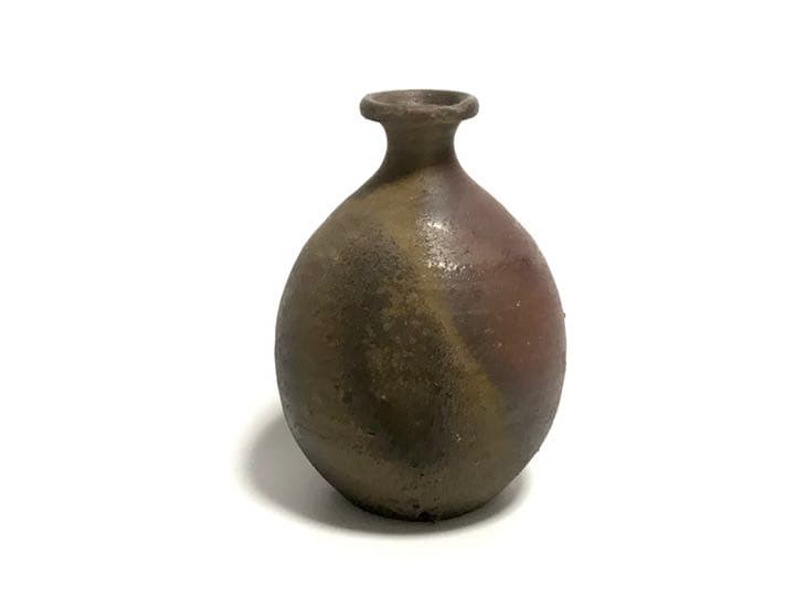 作家物　人間国宝　藤原啓　備前　窯変　徳利　合わせ箱