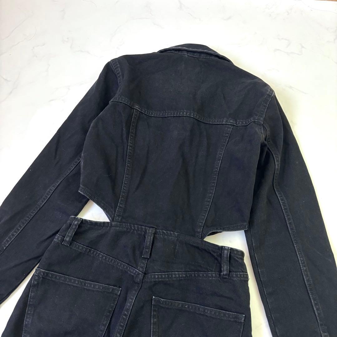 【未使用タグ付き】ザラ フルレングス カットオフ TRFデニム ジャンプスーツ