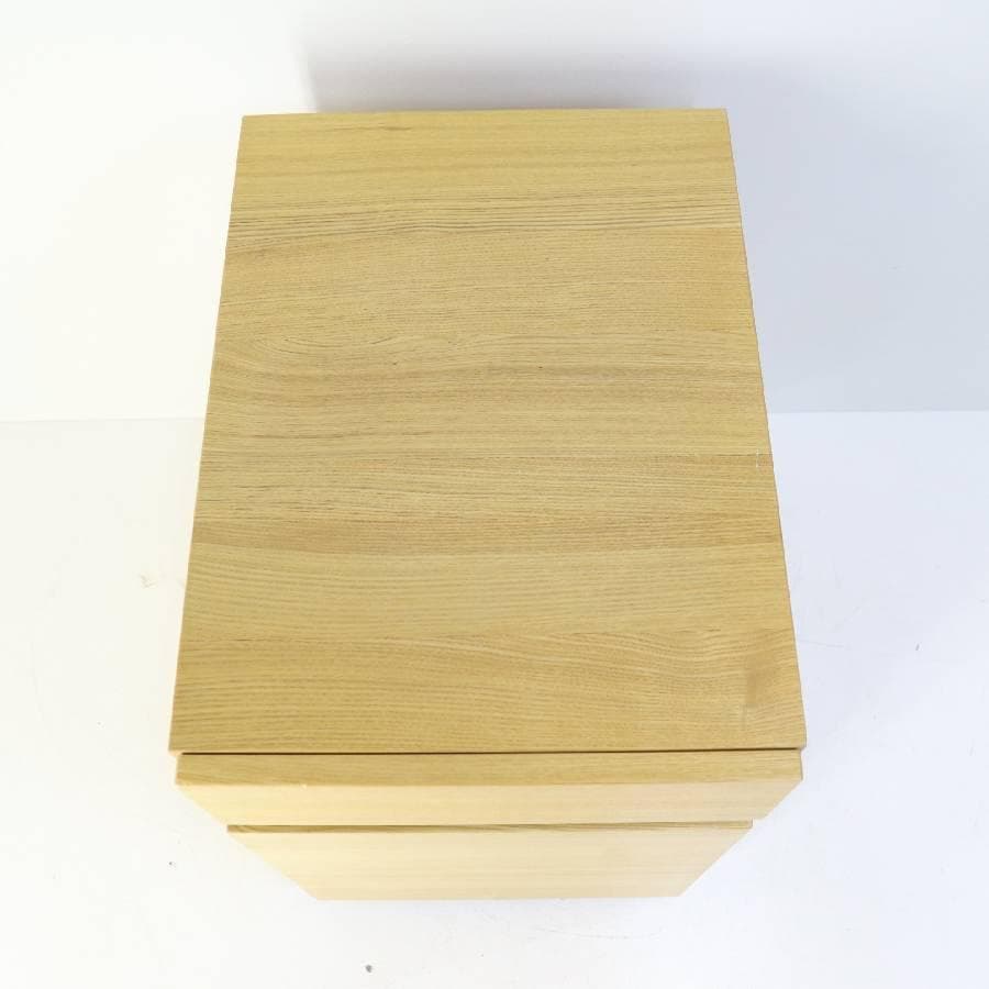 無印良品 タモ材 キャビネット デスクワゴン ドロワー キャスター付き