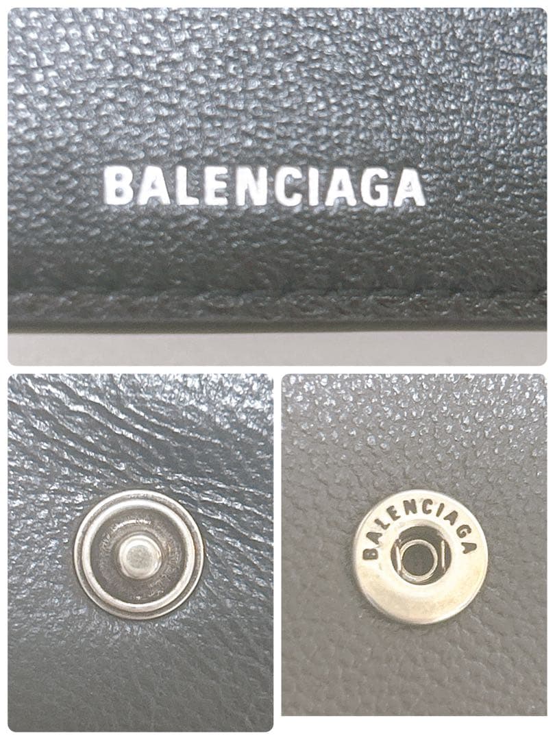 バレンシアガ 二つ折り財布 レザー ブラック 現行 未使用