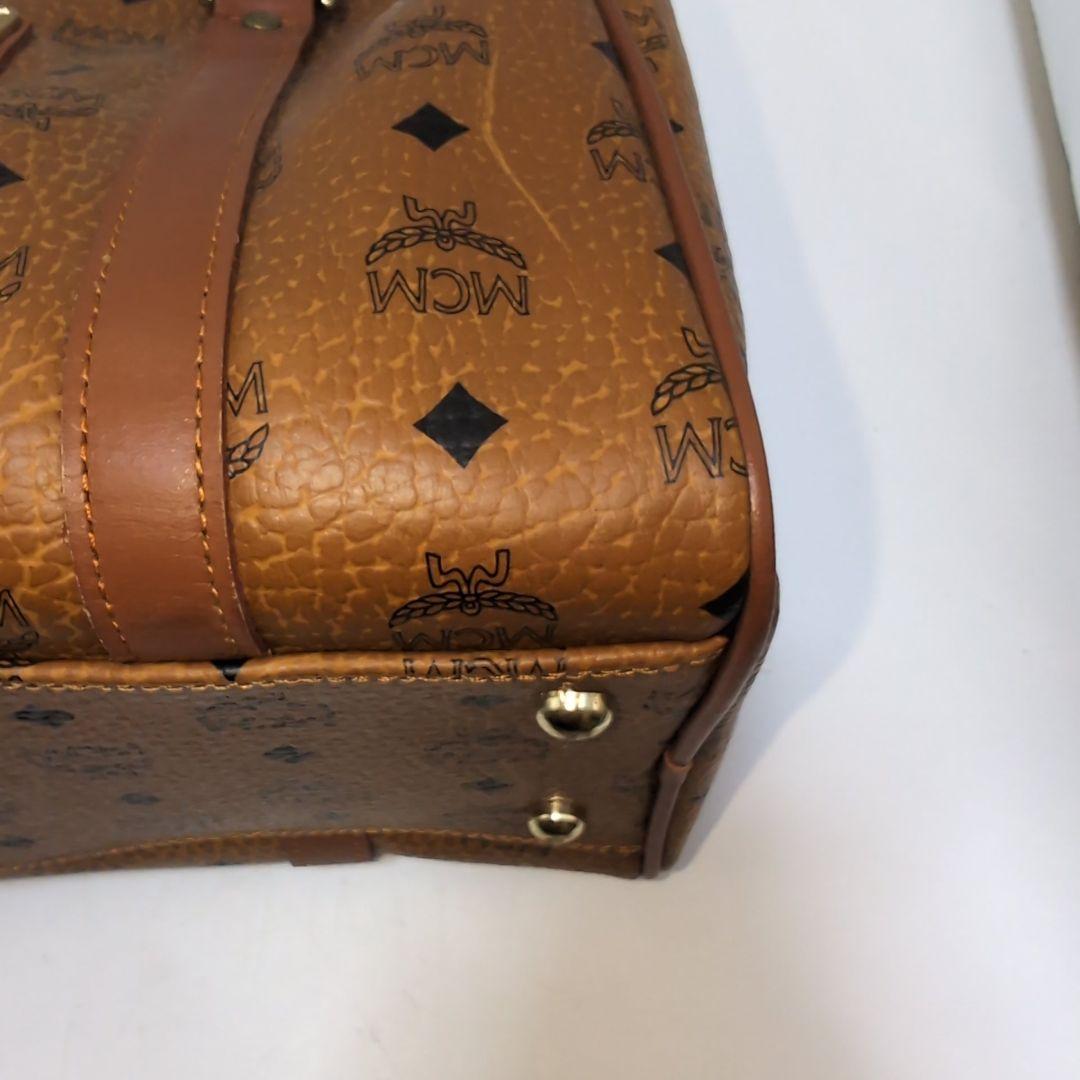 MCM エムシーエム ミニボストンバッグ ヴィセトス柄 レザー プレート