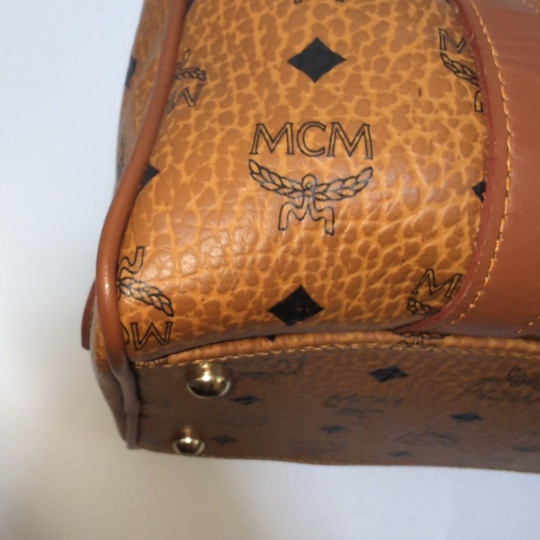 MCM エムシーエム ミニボストンバッグ ヴィセトス柄 レザー プレート