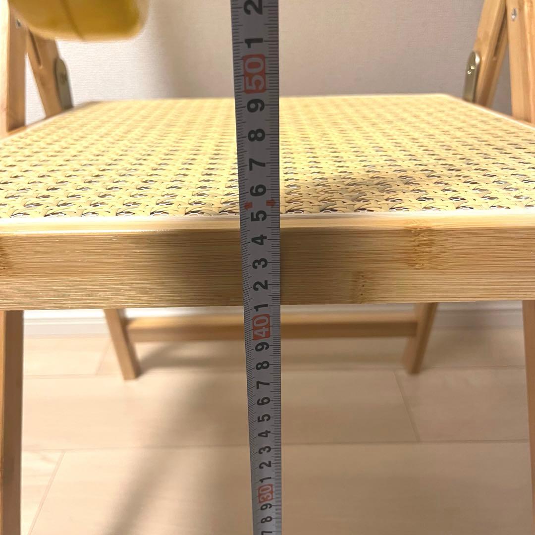 ラタン ダイニングチェア 2脚セット 北欧風 韓国風 折り畳み 座椅子