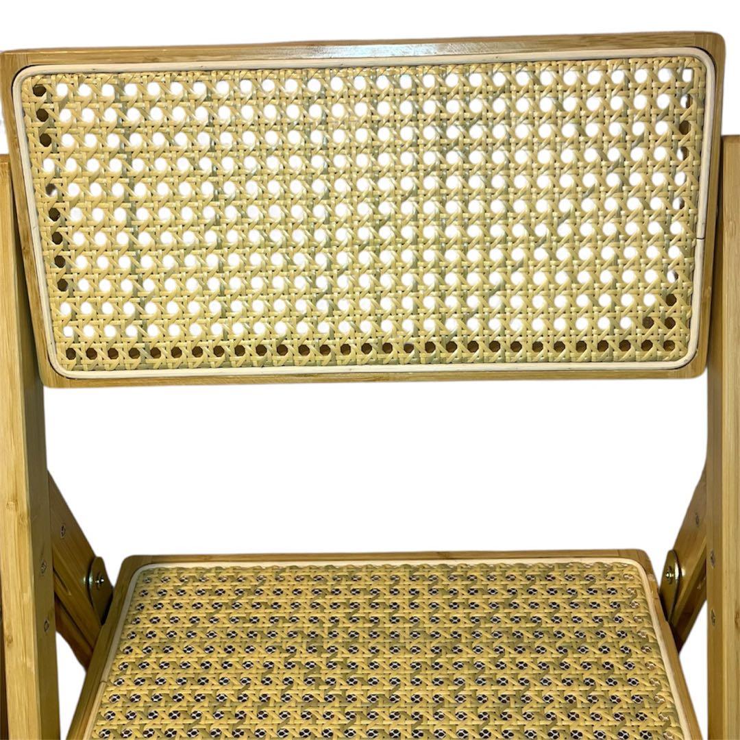 ラタン ダイニングチェア 2脚セット 北欧風 韓国風 折り畳み 座椅子