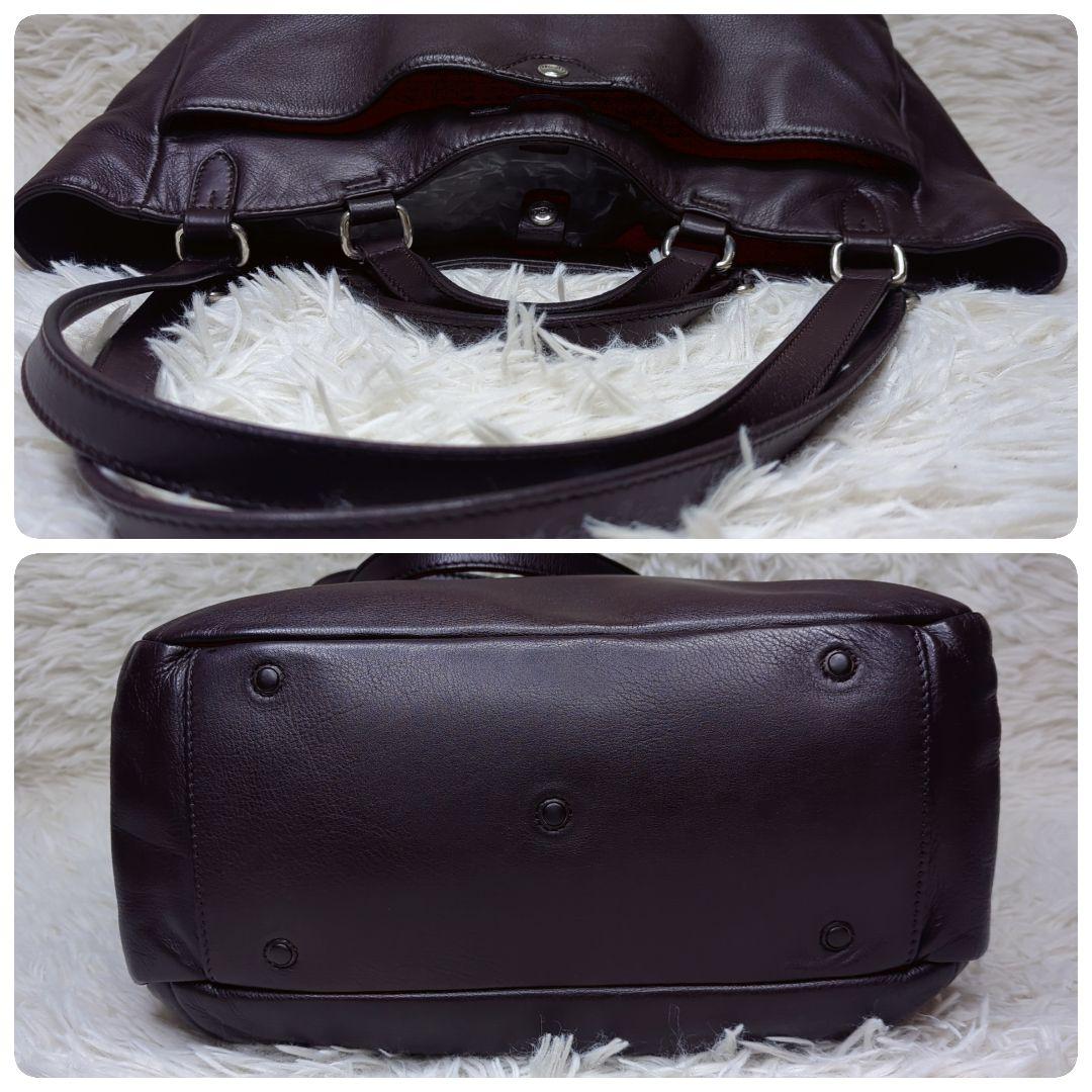 良品✨ダニエル＆ボブ チェルカトーレ ローディ レザー 茶 紫 2way A4可