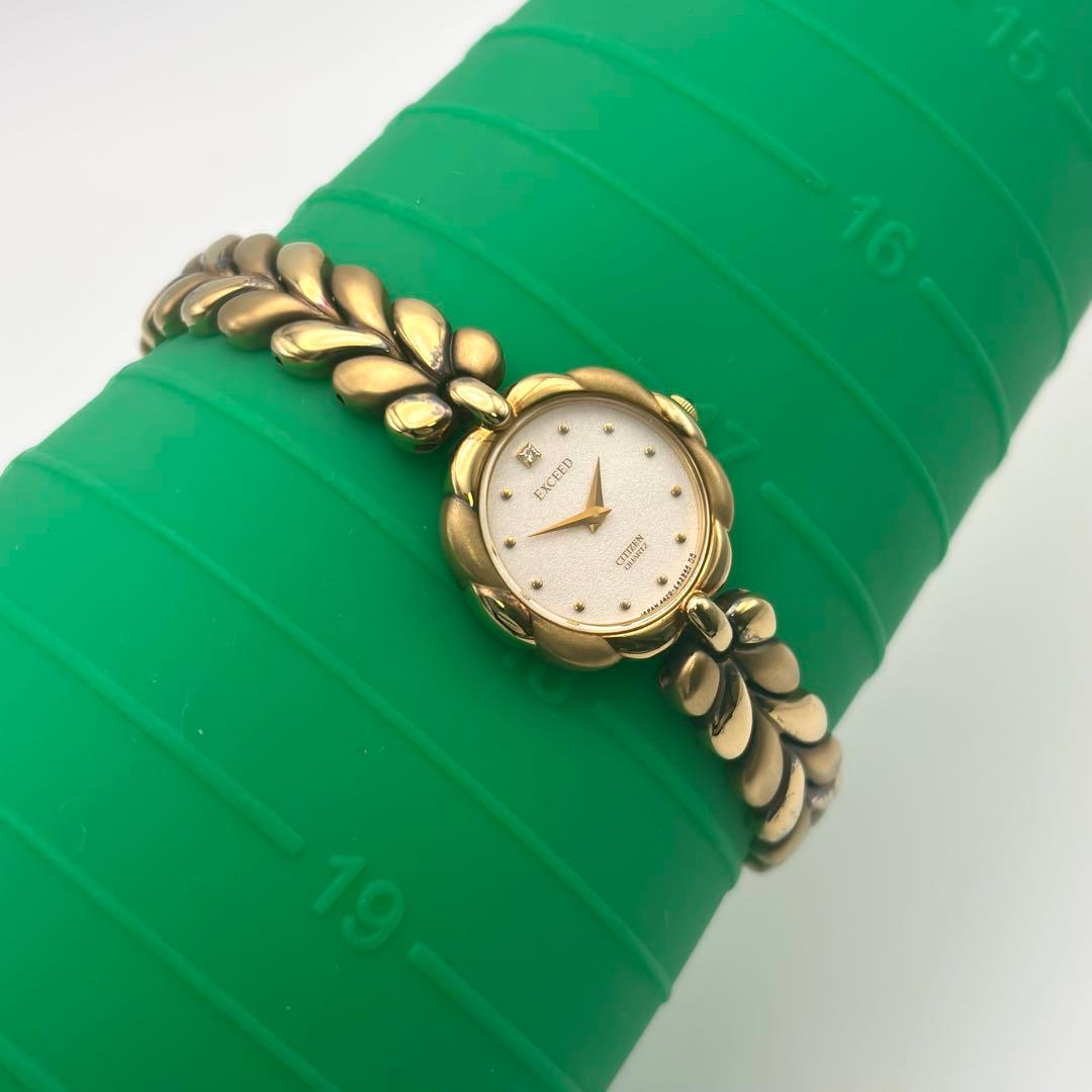 稼働【美品】CITIZEN　エクシード　時計　1Pダイヤ オーバル レディース