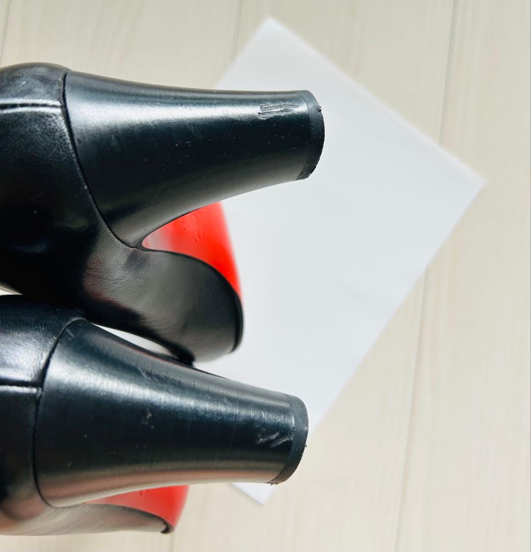 【クリスチャンルブタン】黒　レザー　ブラック　ハイヒール　23.5 37