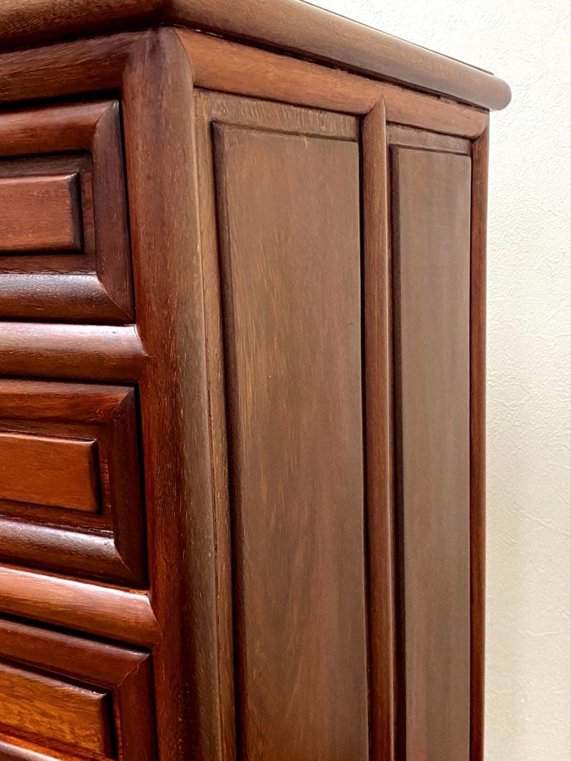 木製 唐木 花梨 チェスト 引き出し タンス インテリア 6杯