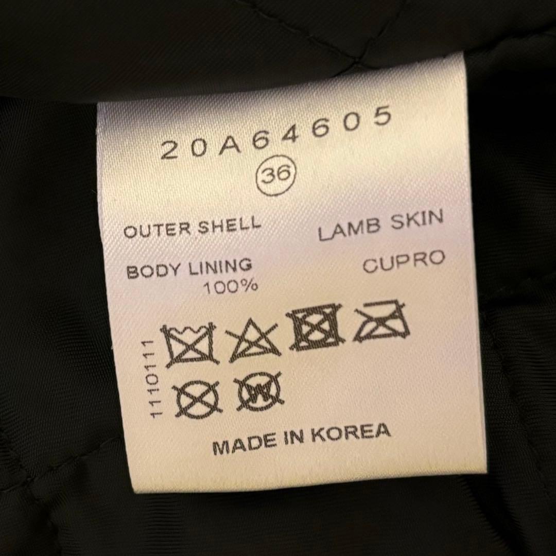 LE CIEL BLUE ミニマル ラムレザー ライダースジャケット 36