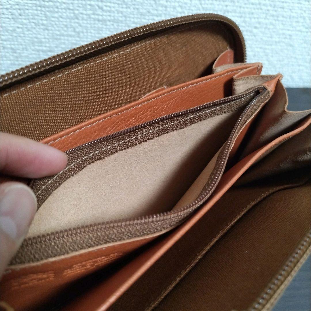 新品 イルビゾンテ 本革 レザー ウォレット ファスナー 財布 キャラメル 茶