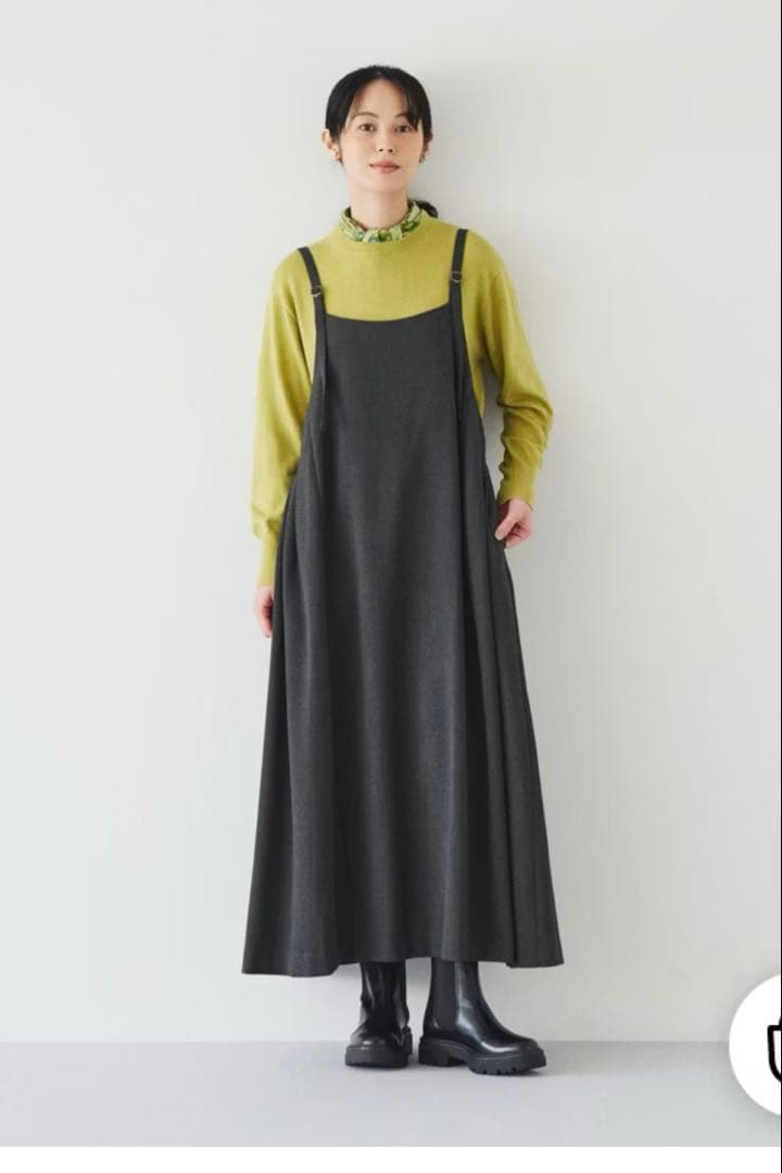 北欧暮らしの道具店 サイドタックのサロペットスカート