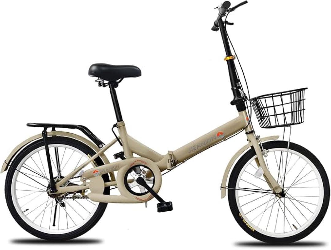 折りたたみ自転車 20 インチ 軽量 フレーム カゴ ワイヤー錠 ライト付き