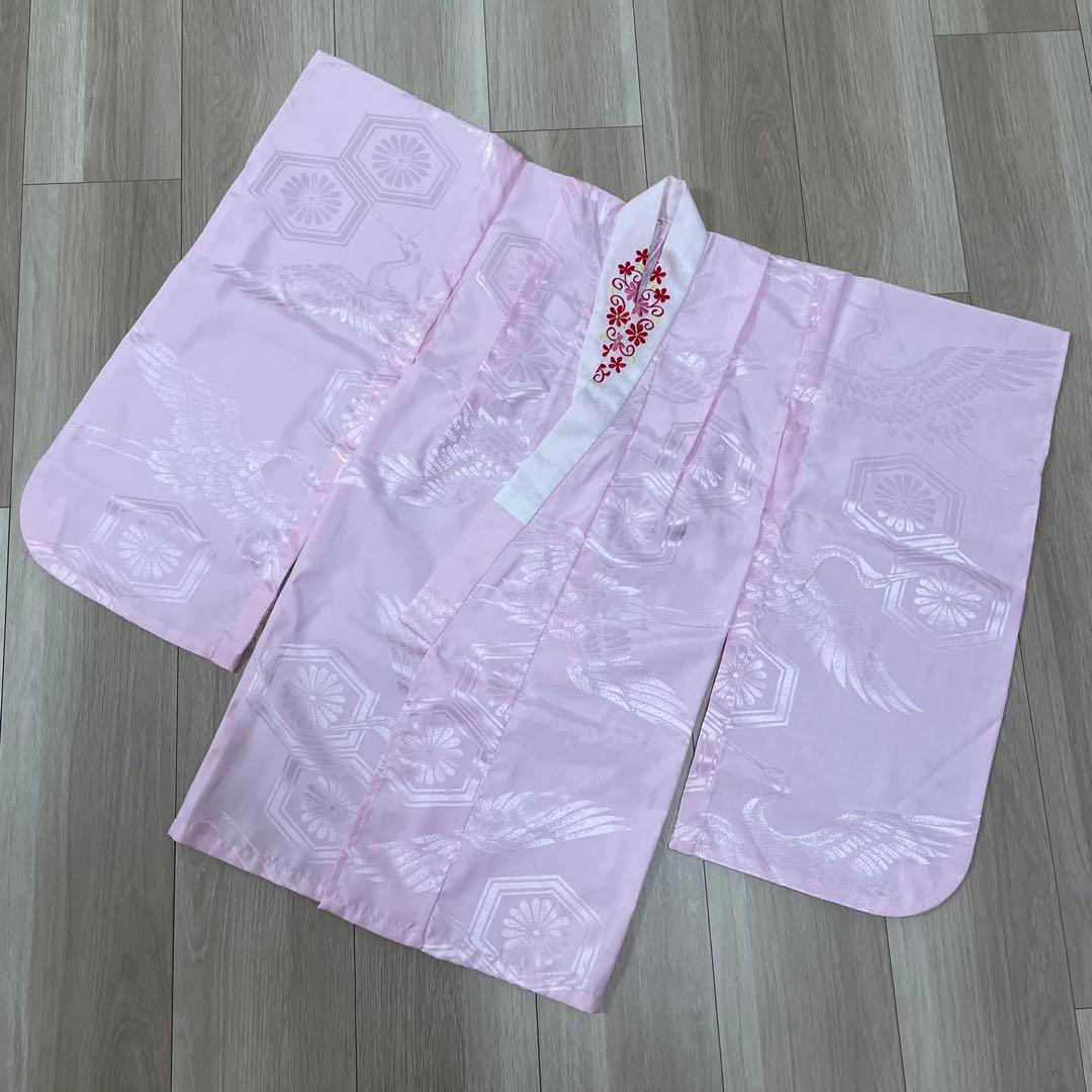 《七五三》3歳 正絹お着物セット 正絹被布 草履 バッグ 髪飾り付き