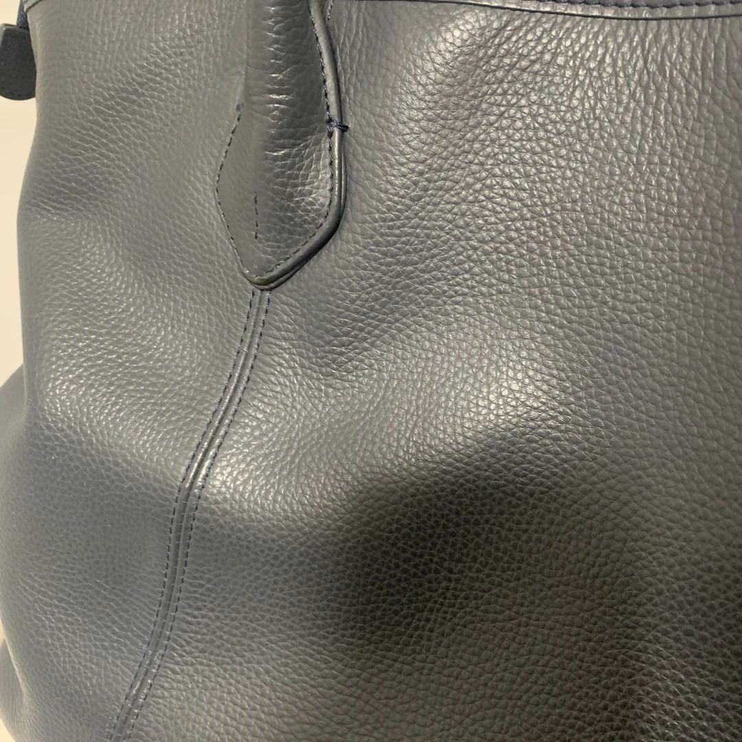 【2/1迄値引きあり】BARNEYS NYレザートートバッグ ネイビー