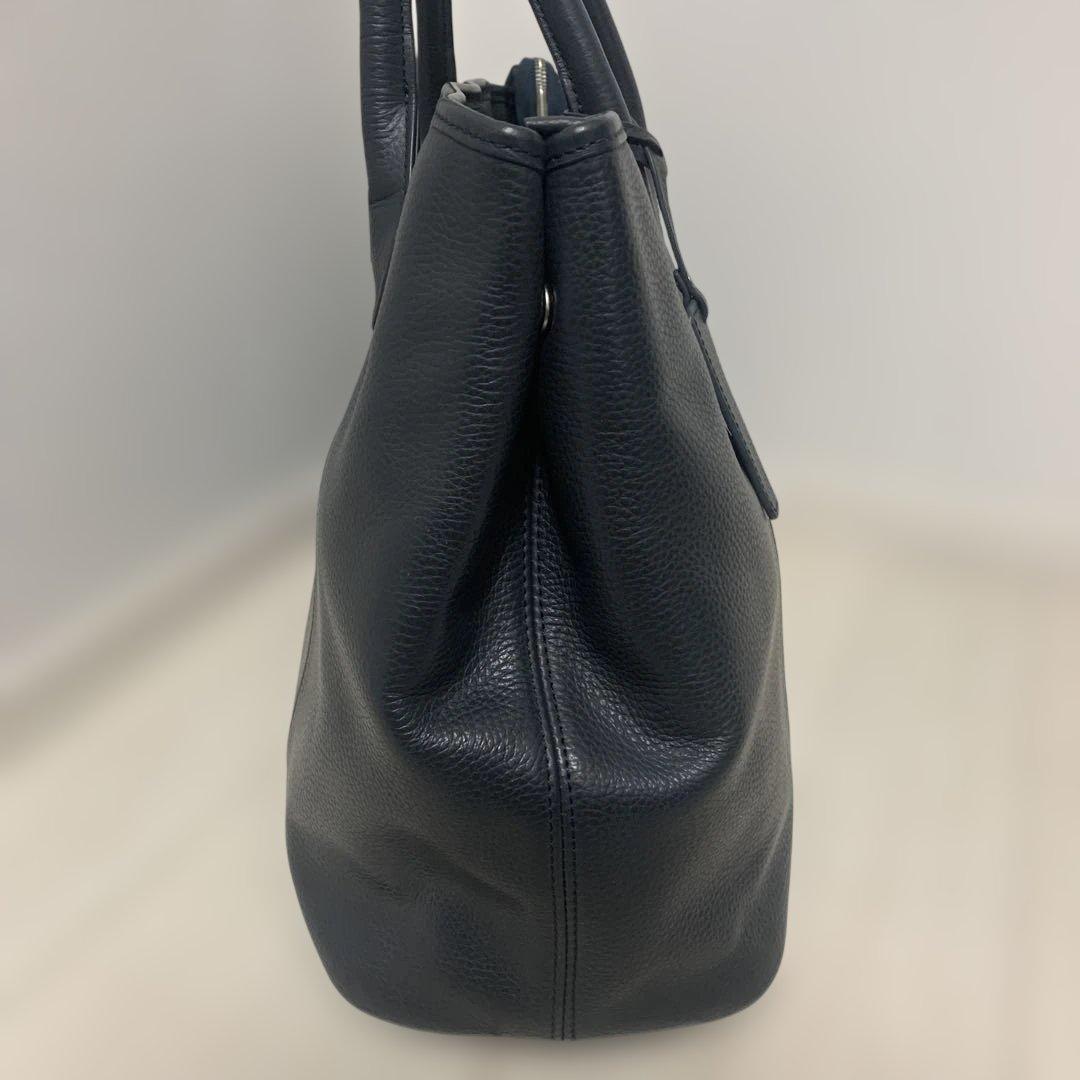 【2/1迄値引きあり】BARNEYS NYレザートートバッグ ネイビー