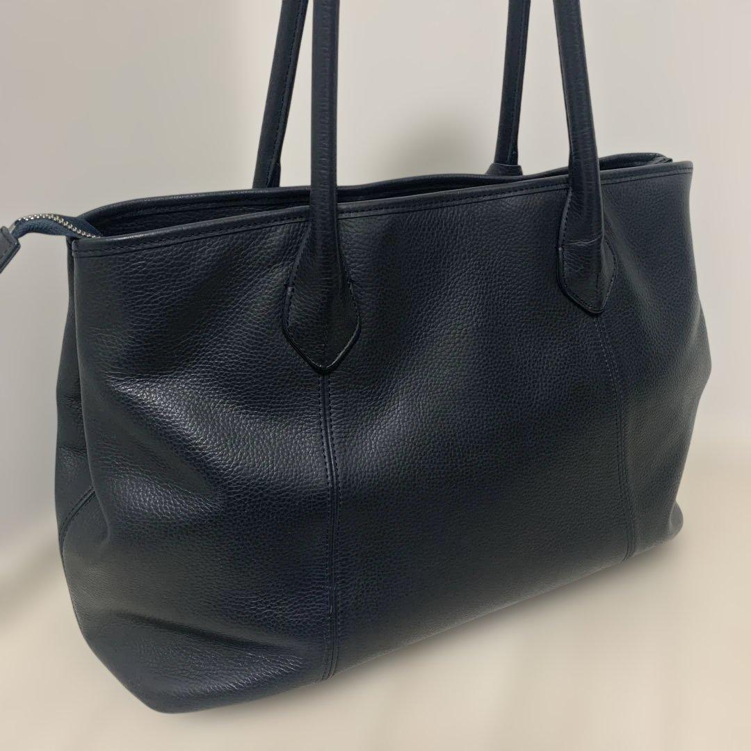 【2/1迄値引きあり】BARNEYS NYレザートートバッグ ネイビー