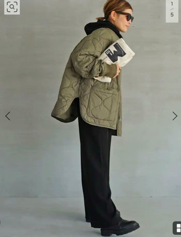 DEUXIEME CLASSE CALUX QUILTED JACKET カーキ