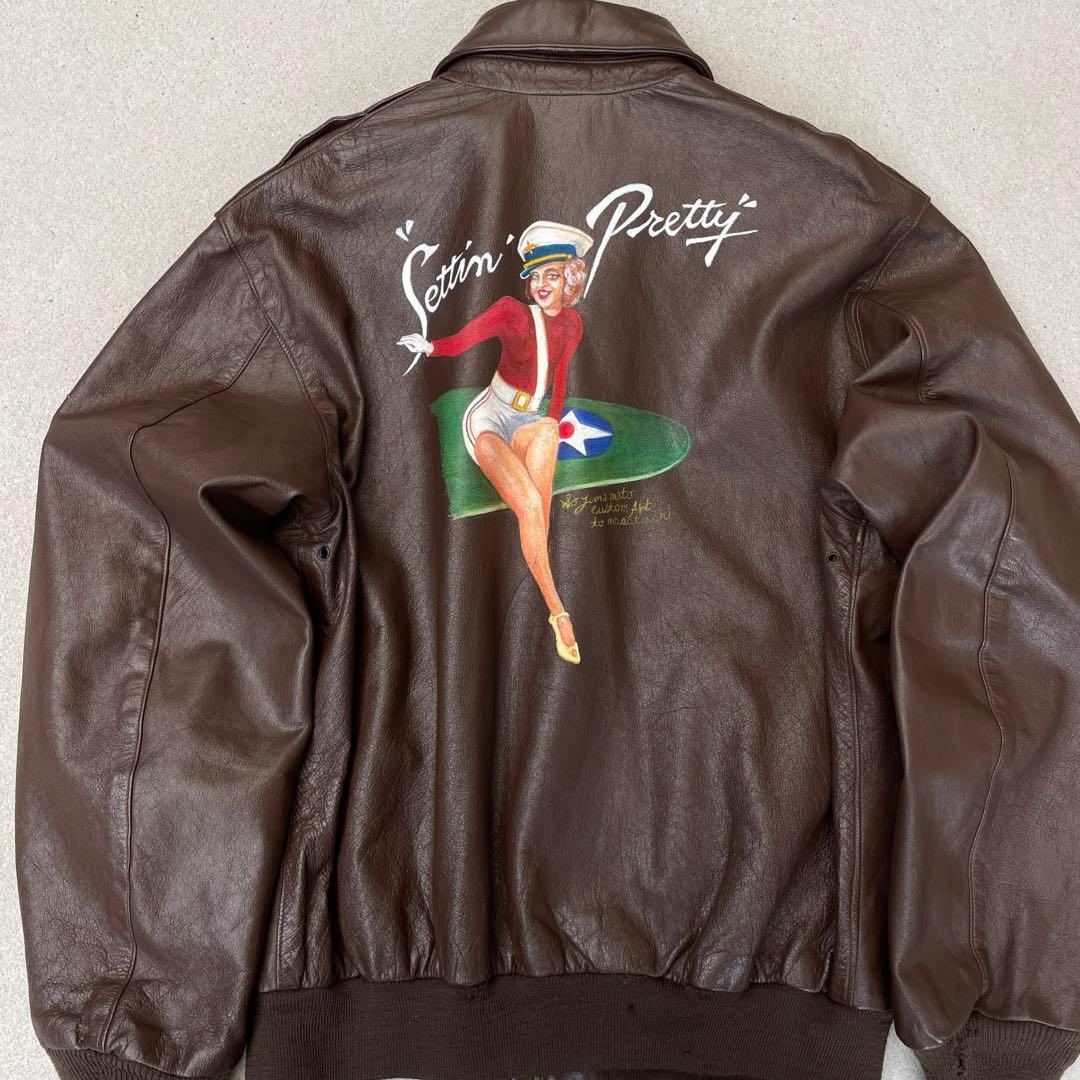 Willis &  A2レザージャケット ピンナップガール　44