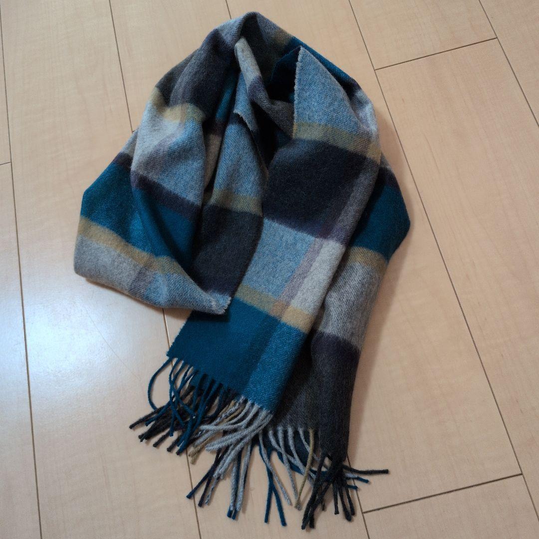 Johnstons of Elgin/カシミアチェックマフラー