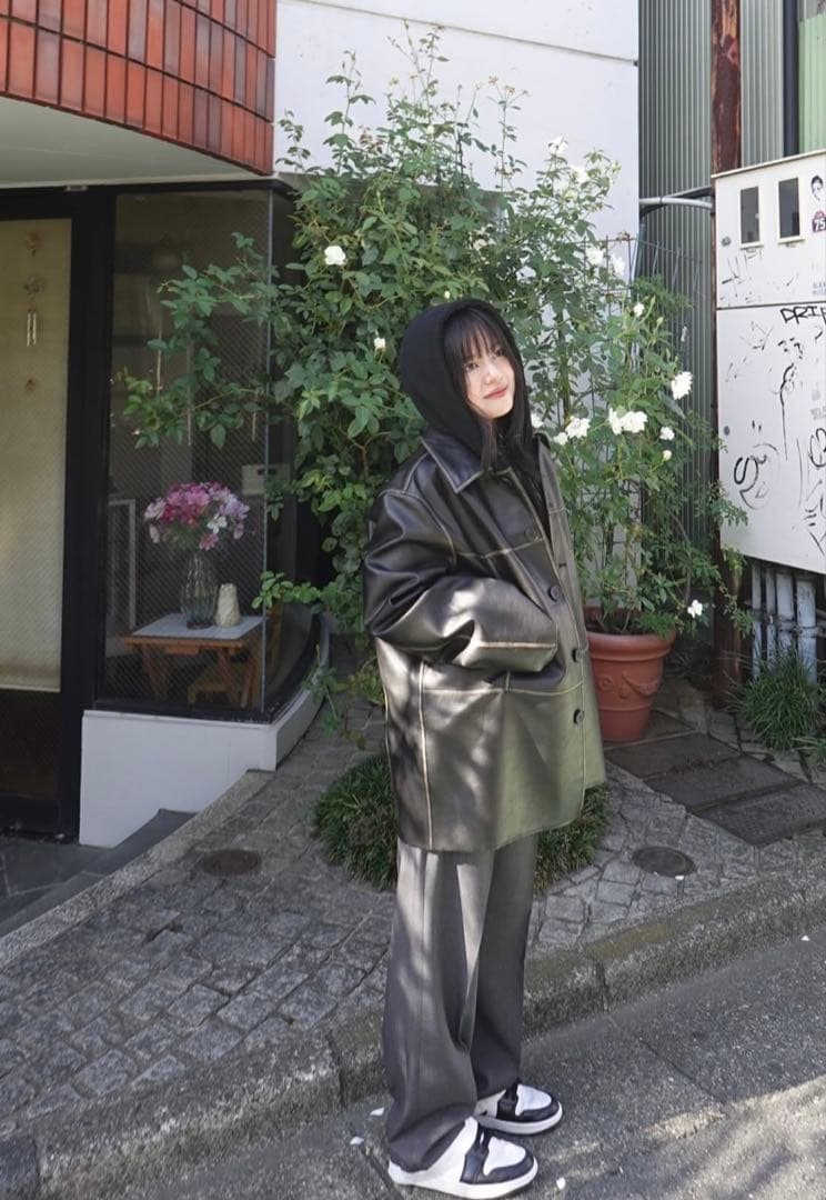 【SeaRoomlynn】Vintage ECOレザーシャツジャケット