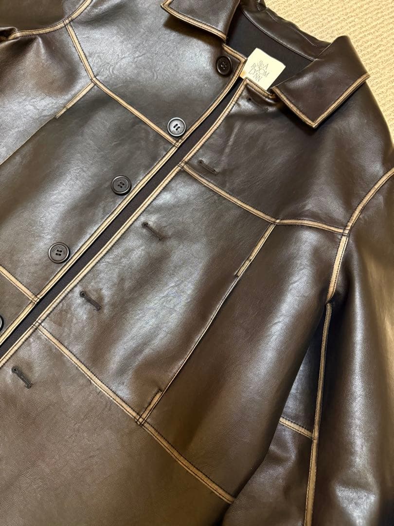 【SeaRoomlynn】Vintage ECOレザーシャツジャケット