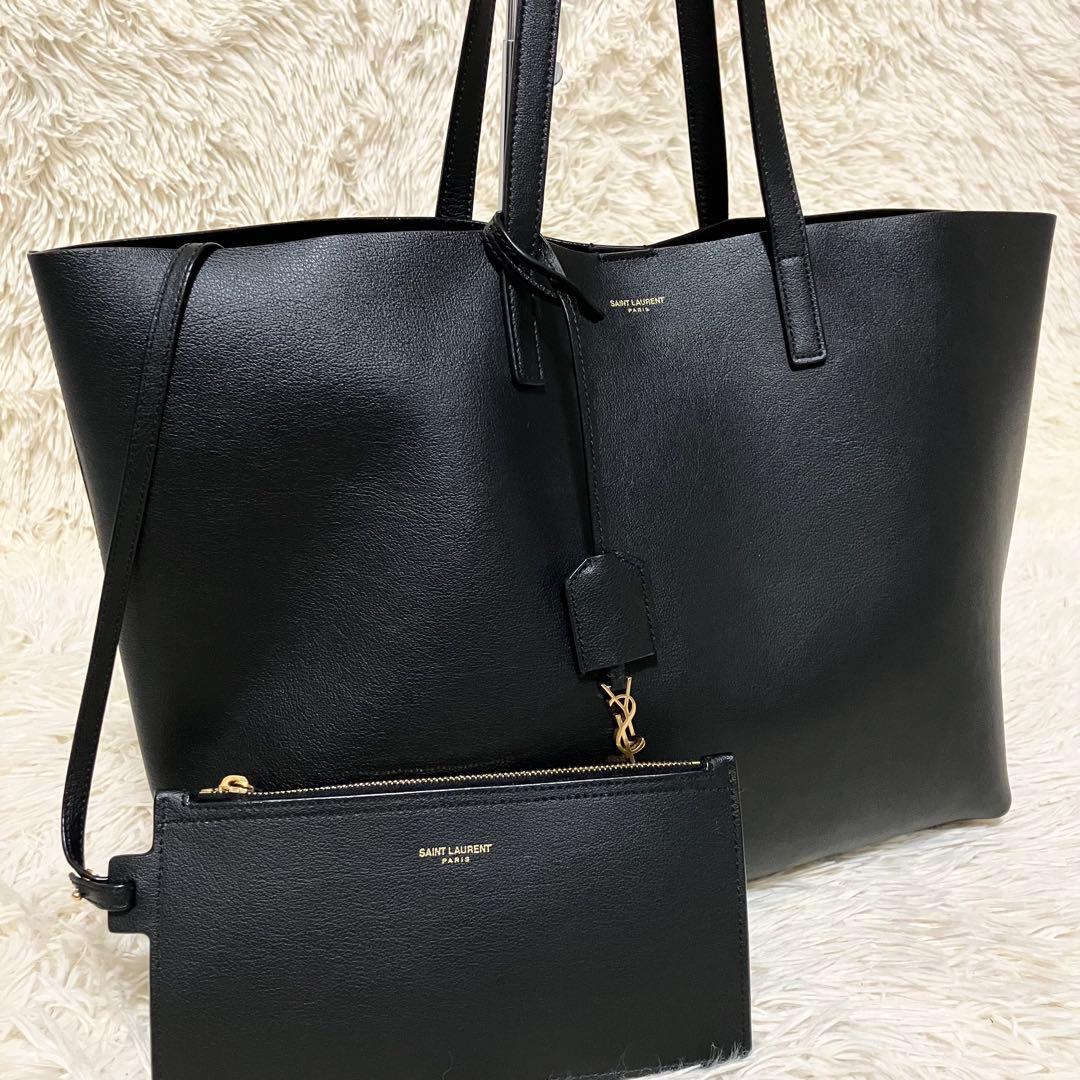 【極美品】 サンローラン ショッピングトート ポーチ付き A4収納