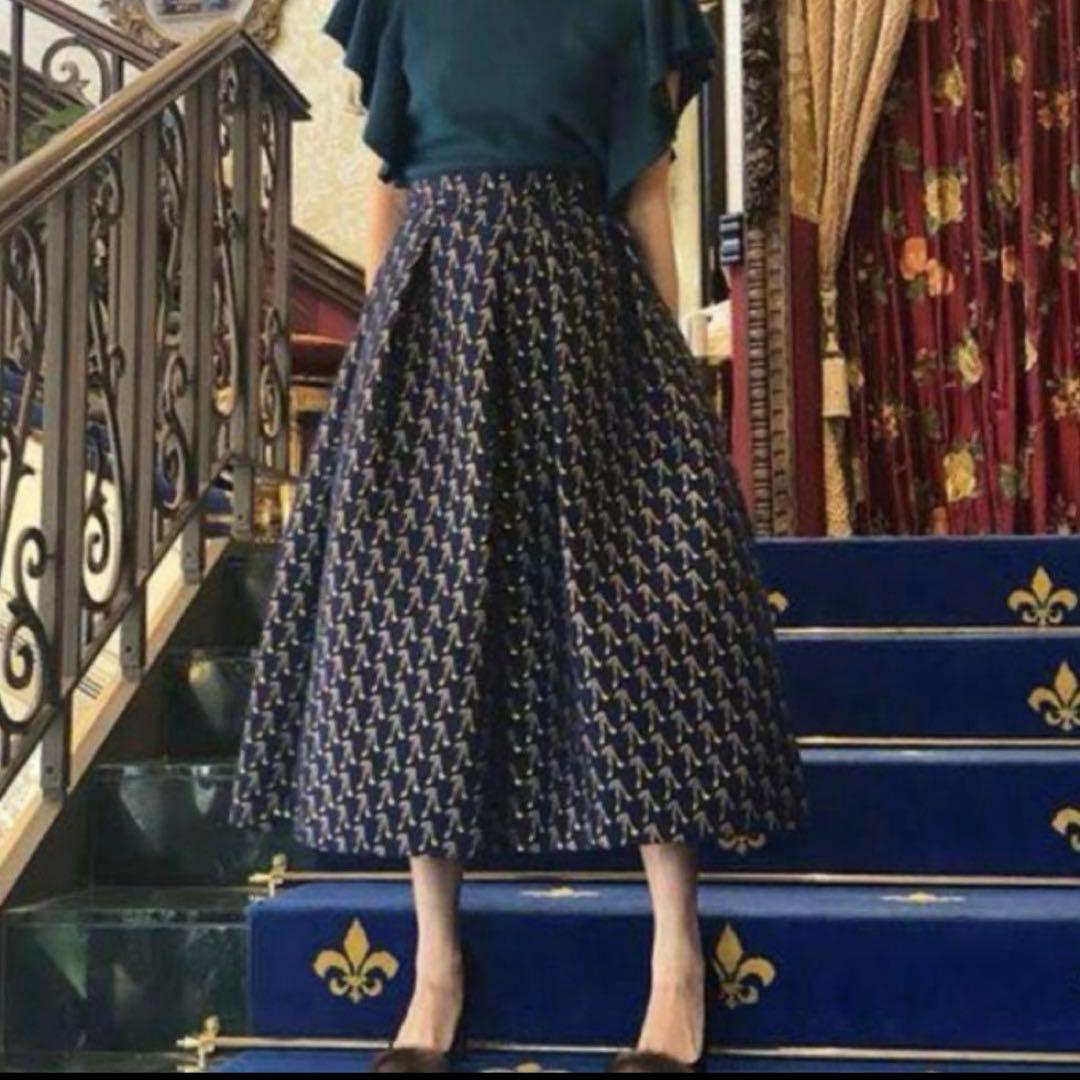 完売品　GRACECONTINENTAL ヒール柄　ジャガード　ロングスカート