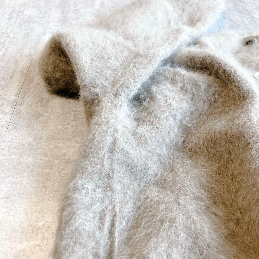 美品☆オメカシ　 ファーカシミヤ　カーディガン 2WAY モカ　Fサイズ