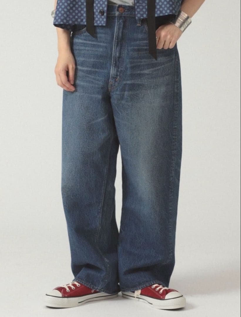 BEAMS BOY 別注 orSlow／ワイドフィットデニムパンツ